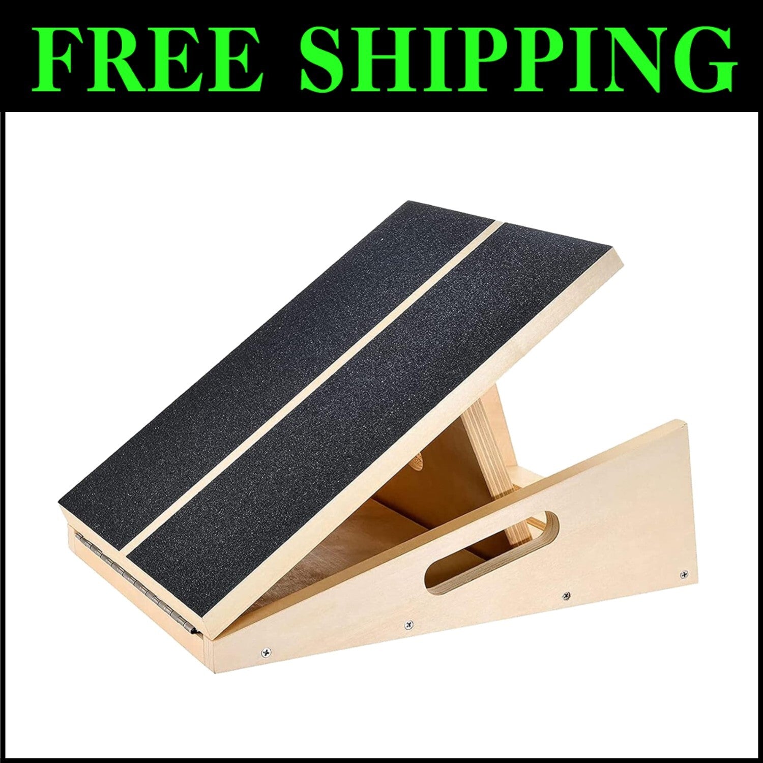 Premium Wood Slant Board - Adjustable Calf Stretcher for All Fitness Levels
