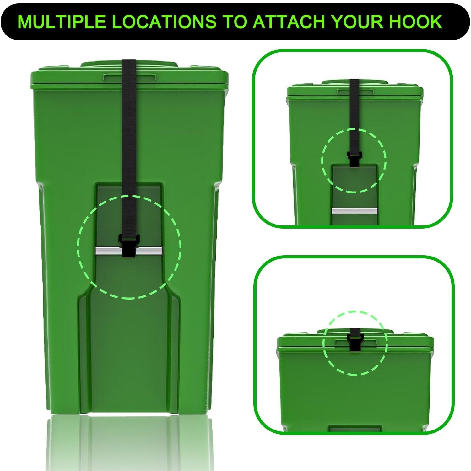 Effective Double Claw Design Trash Can Locks – Universal Fit for 28-96 Gallons