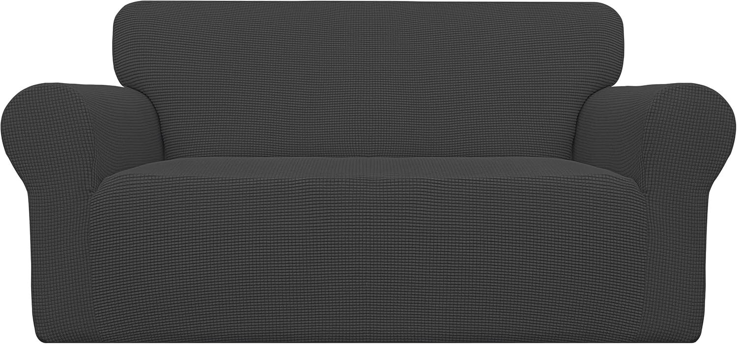 Soft Jacquard Loveseat Slipcover with Non-Slip Anchors - 80% Polyester Blend