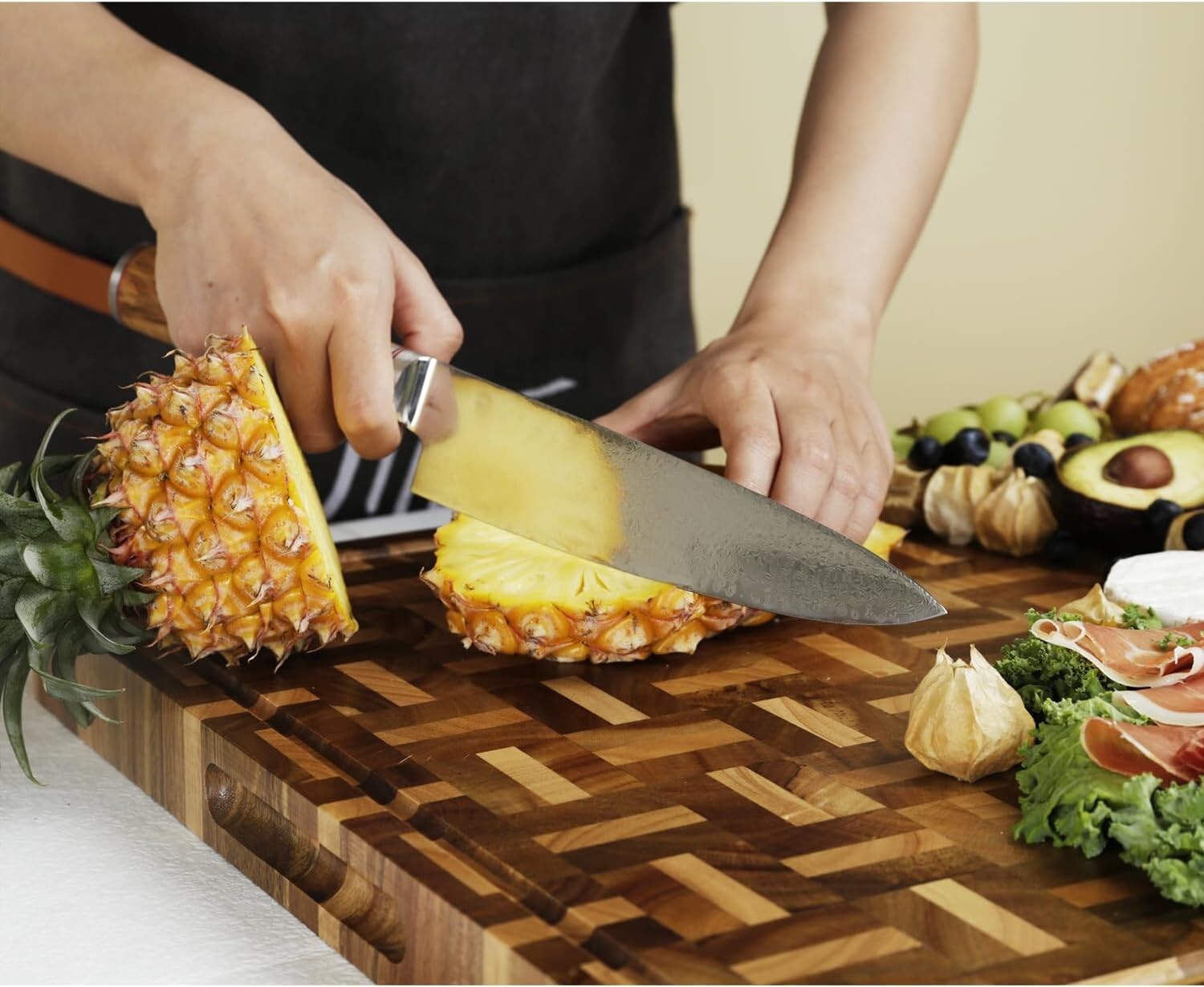 Extra Large Reversible Cutting Board - Acacia & Oak - Perfect for Meat & Cheese