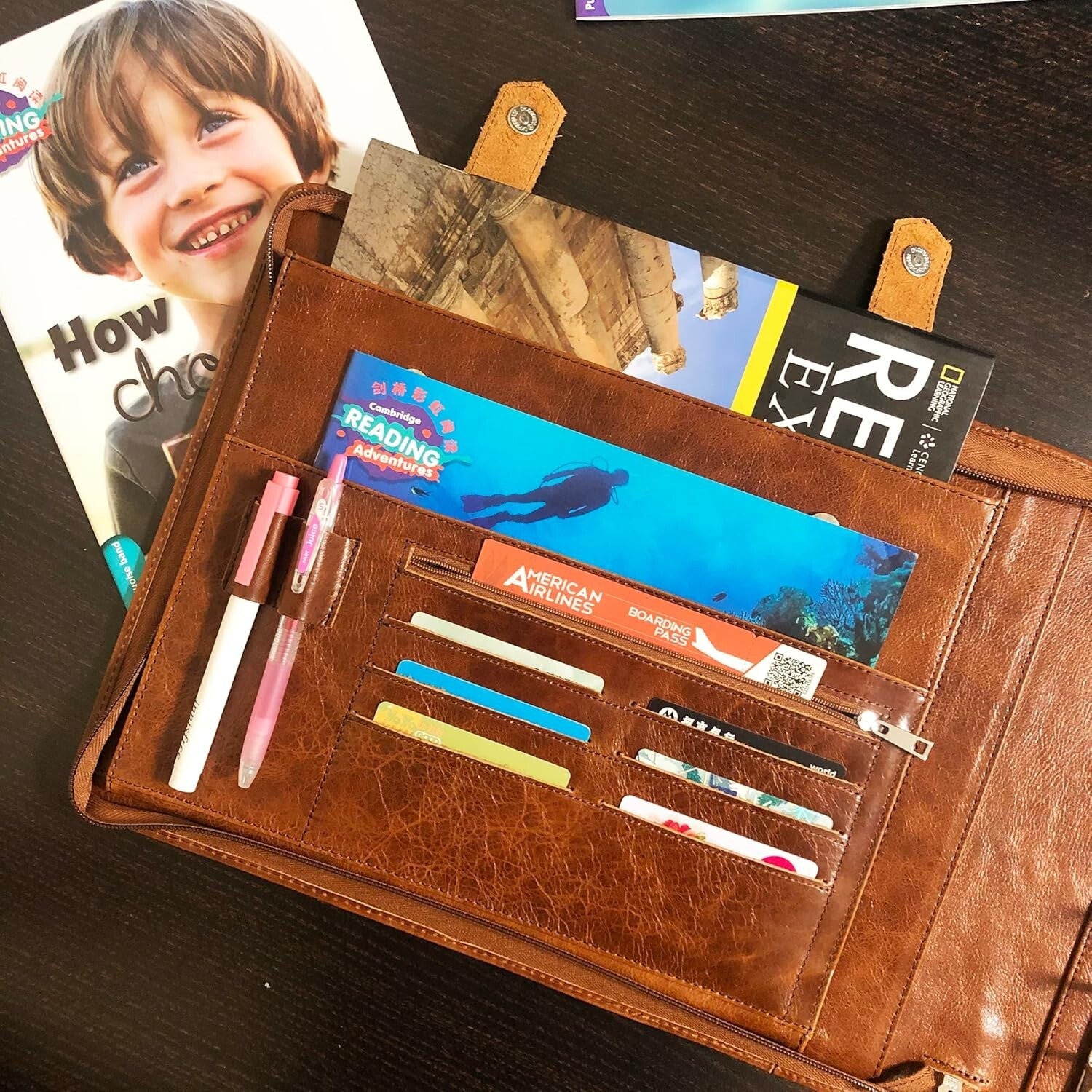 Personalized Leather Check Binder Portfolio - Holds 600 Checks, 9x13 Sheets