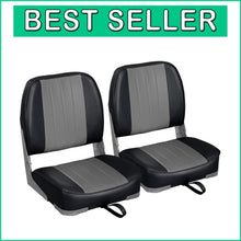 Load image into Gallery viewer, Lightweight Folding Boat Seats - Marine Vinyl with Cushion for Fishing Comfort