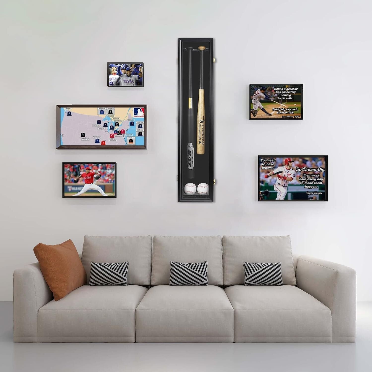 Premium 2-Bat Wooden Display Case with Acrylic & Velvet - Horizontal or Vertical