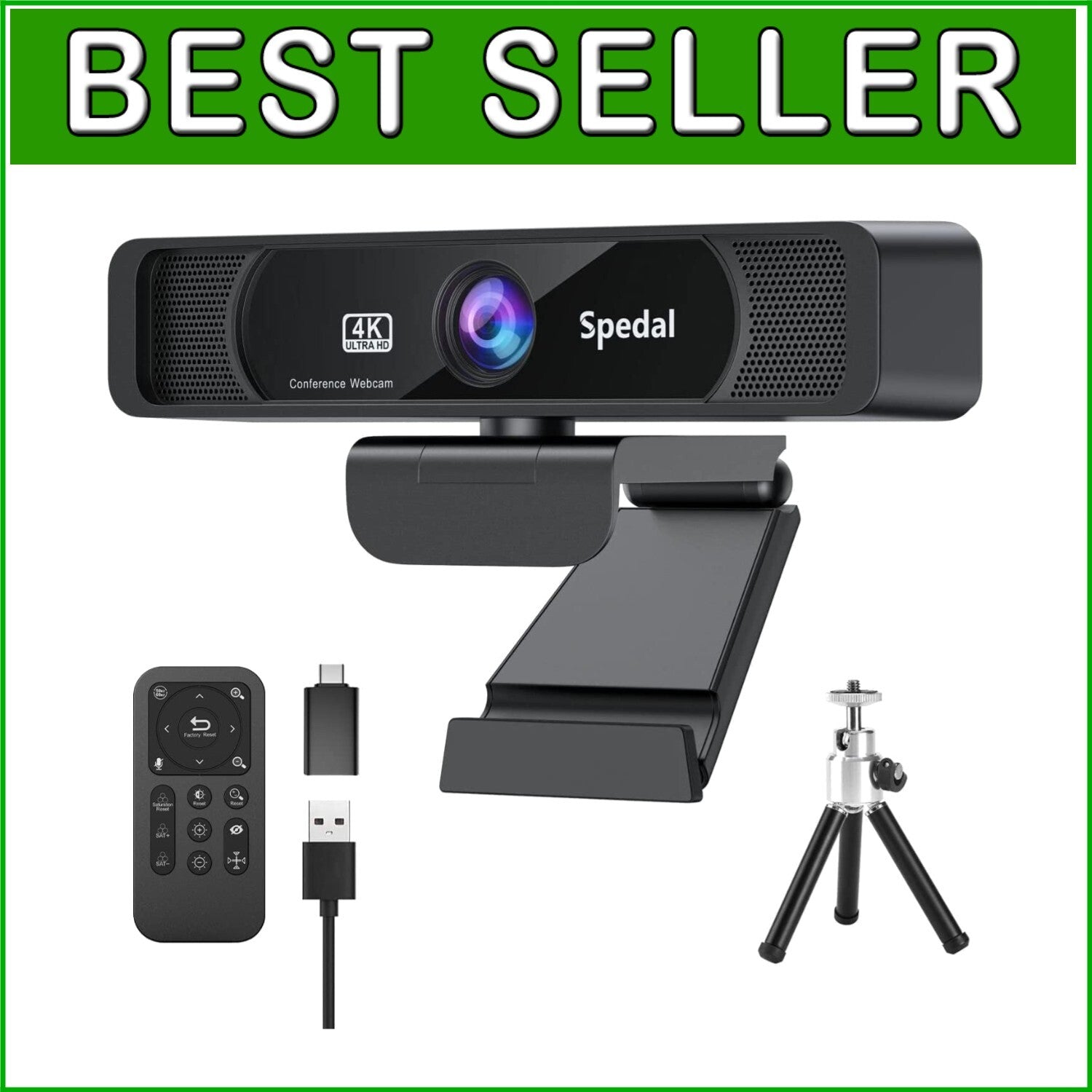 120° Wide Angle Zoomable Webcam with Remote Control - Ideal for Online Teaching