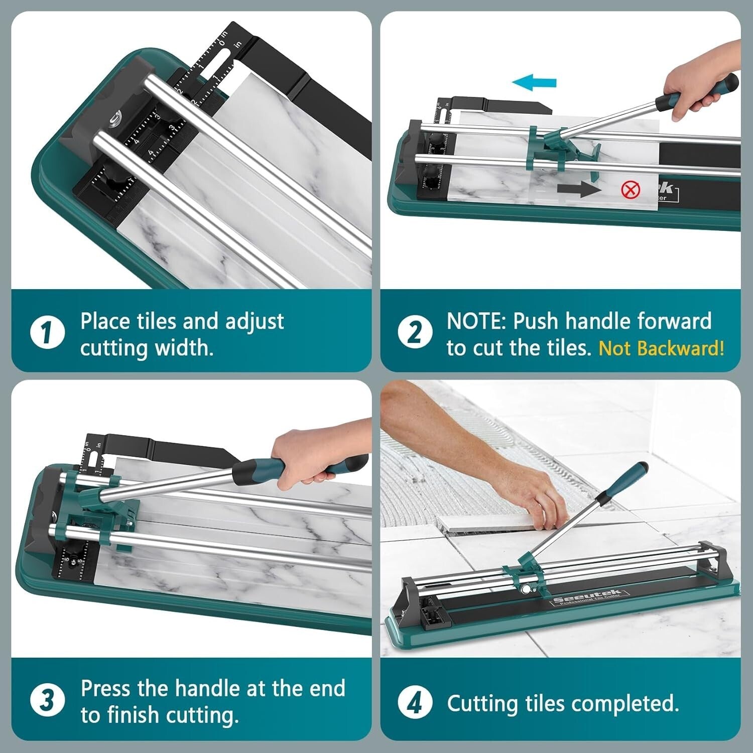 17” Manual Tile Cutter with Tungsten Carbide Wheel - Precision Cutting Tool