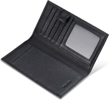Load image into Gallery viewer, Luxury Italian Leather Checkbook Cover &amp; Card Holder - Pebbled Black Elegance
