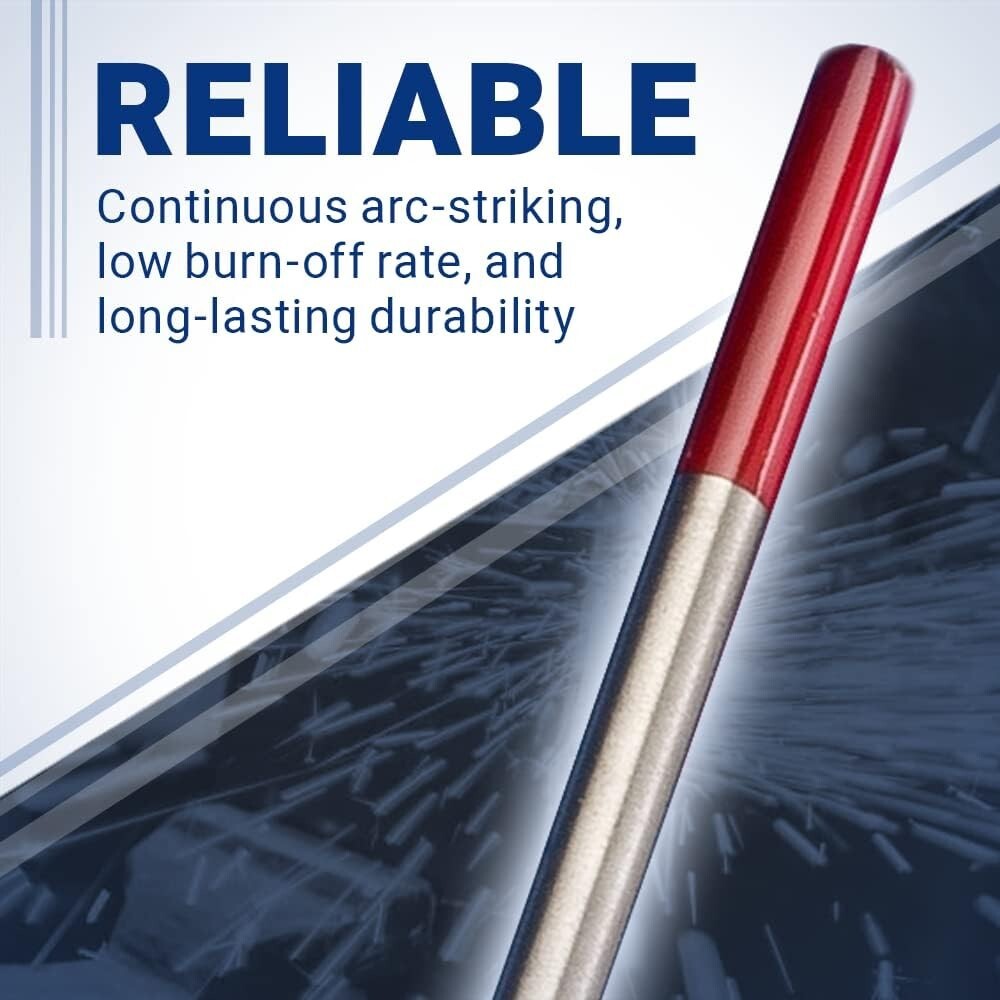 Premium 2% Thoriated Tungsten Electrodes - Ideal for All Skill Levels in Welding