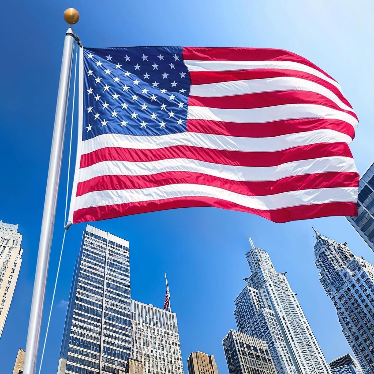 8x12 Foot American Flag with Sewn Stripes - Perfect for National Celebrations