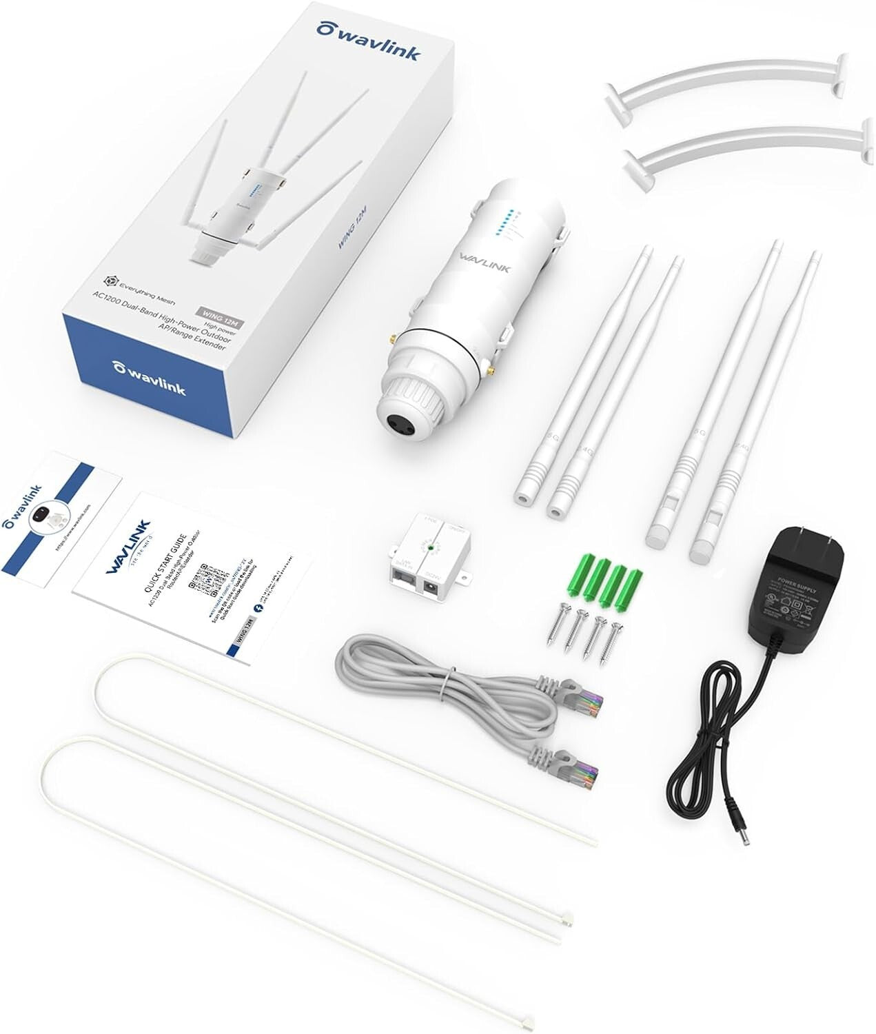 High-Speed AC1200 Outdoor WiFi Range Extender with Dual Gigabit Ethernet Ports