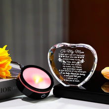 Load image into Gallery viewer, Touching Keepsake Gift for Mom - Heart-Shaped Crystal with Colorful LED Stand