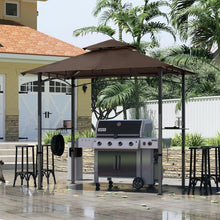 Load image into Gallery viewer, Elegant Brown 8 ft x 5 ft Grill Gazebo Canopy - Complete with LED Lighting