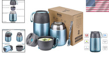 Load image into Gallery viewer, 2-Pack Vacuum Insulated Soup Jars - Leak-Proof Food Thermos for On-the-Go Dining