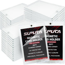 Load image into Gallery viewer, 100 Magnetic Card Holders - 35PT UV-Blocking Protectors for All Card Collections