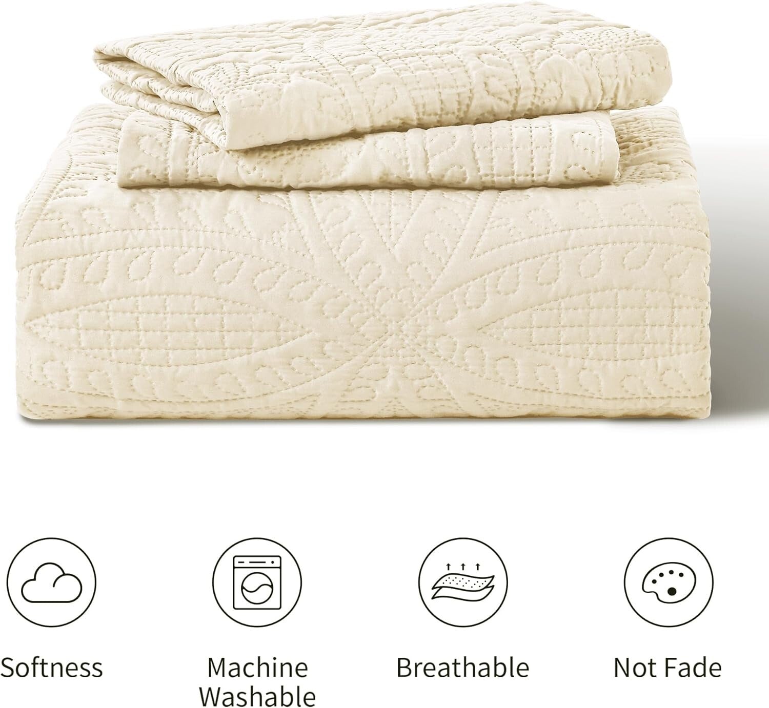 California King Coverlet Set - Durable Coin Pattern Quilt with Matching Shams