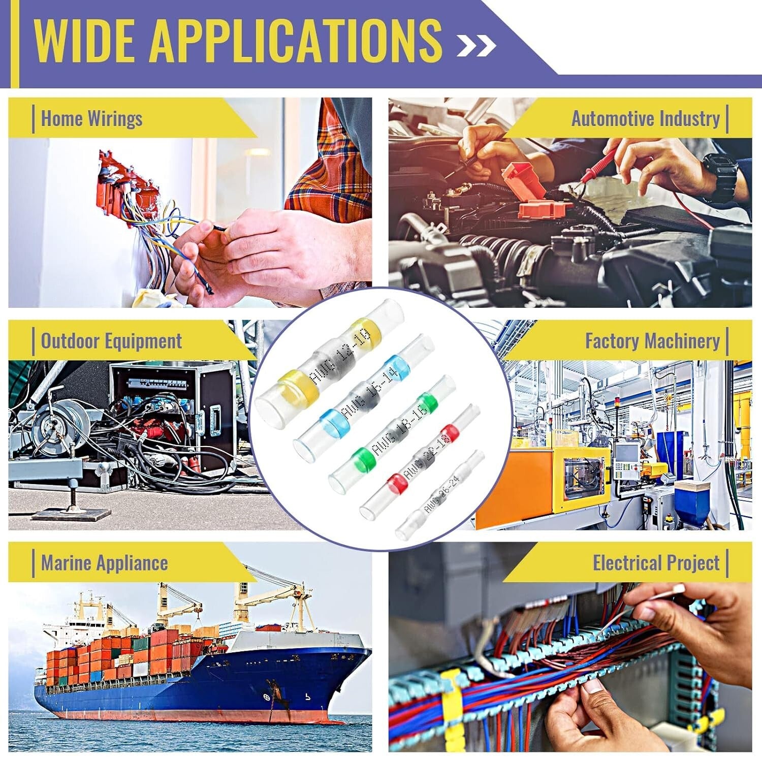 800PCS Blue Solder Seal Wire Connectors - Marine Grade Waterproof Insulation