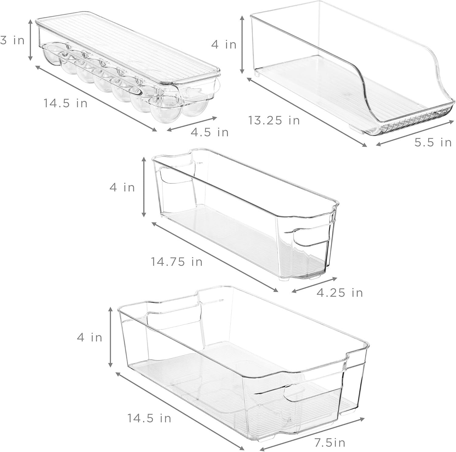 Clear BPA-Free Stackable Food Storage Containers for Fridge & Freezer - Set of 6