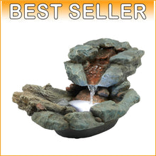 Load image into Gallery viewer, Relaxing 20" River Rock Tabletop Fountain with LED Lights for Outdoor Ambiance