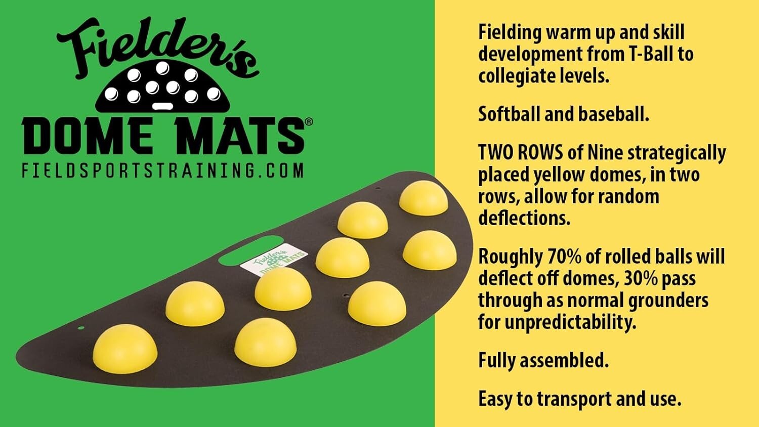 Agility-Boosting Baseball and Softball Fielding Mat – Ideal for All Skill Levels