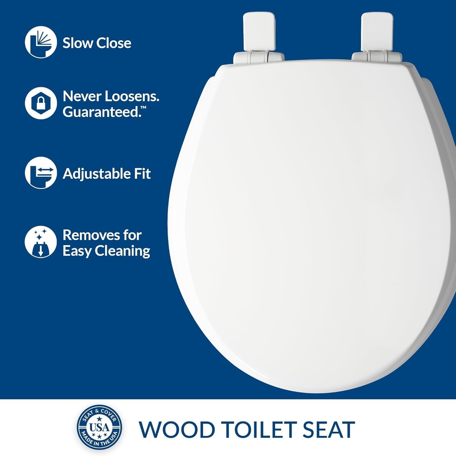 4-Pack Premium Wood Round Toilet Seats with Slow Close & Easy Clean Features