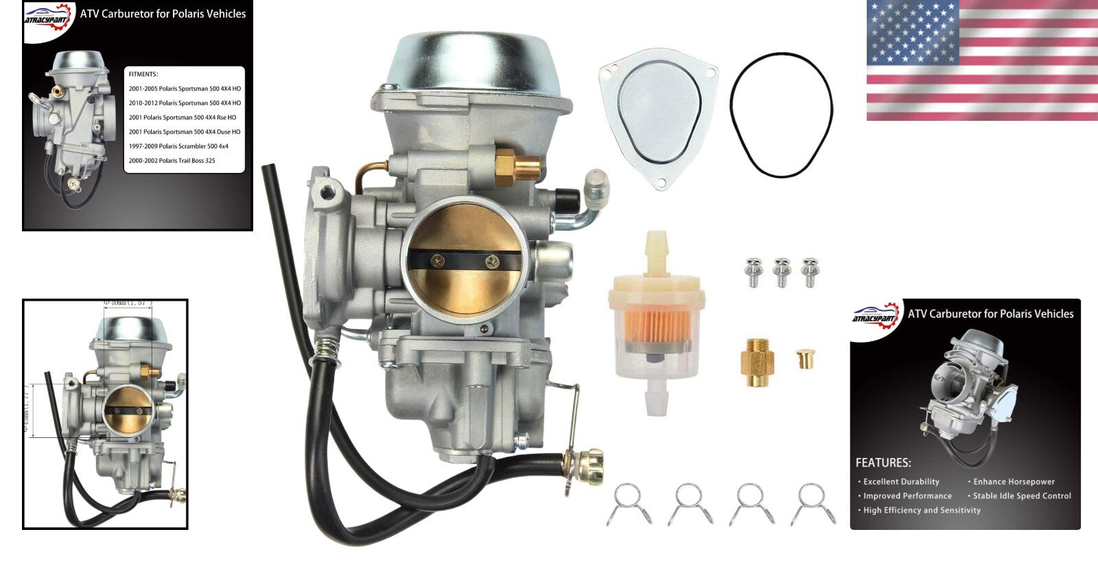 High Performance Carburetor Compatible with Polaris Sportsman & Scrambler Models