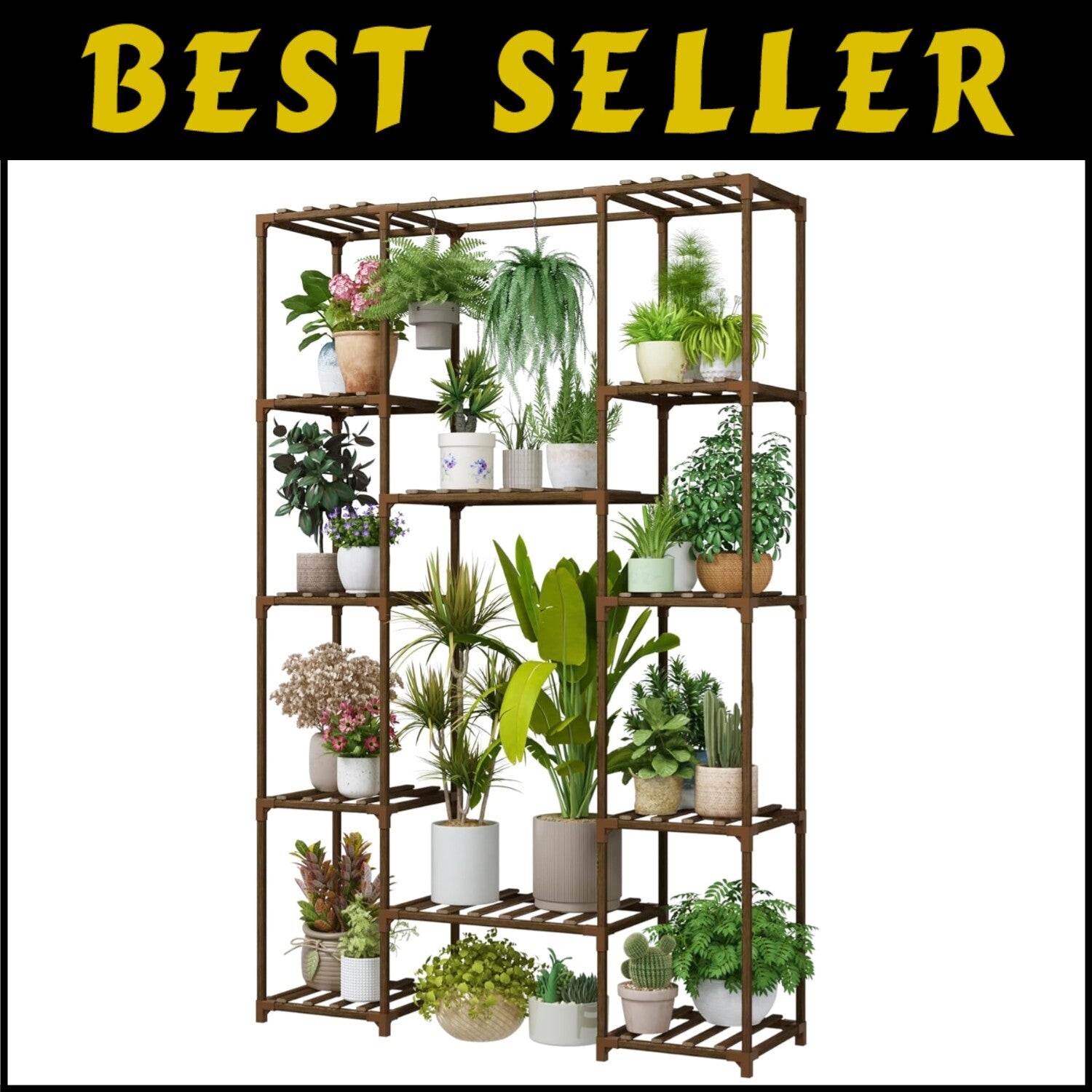 Sturdy 62.2'' Tall Plant Shelf with Hanging Function – Perfect for Home Decor