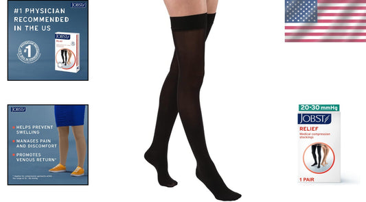 Unisex Thigh High Compression Socks for Ultimate Comfort - Silicone Grip, Small