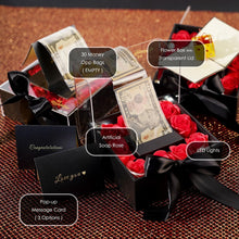 Load image into Gallery viewer, Durable Money Pull-out Surprise Box with Red Roses - Perfect for Any Occasion