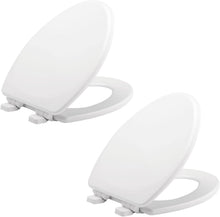 Load image into Gallery viewer, Quick Install White Elongated Toilet Seat 2-Pack - Non-Slip Heavy Duty Design