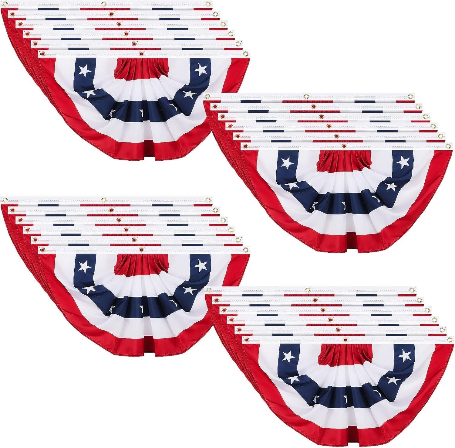 Durable 4th of July American Bunting with Thickened Buttonholes - Garden & Porch