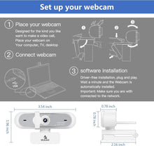 Load image into Gallery viewer, USB 1080P Webcam with Dual Microphones, Autofocus &amp; Built-In Privacy Cover