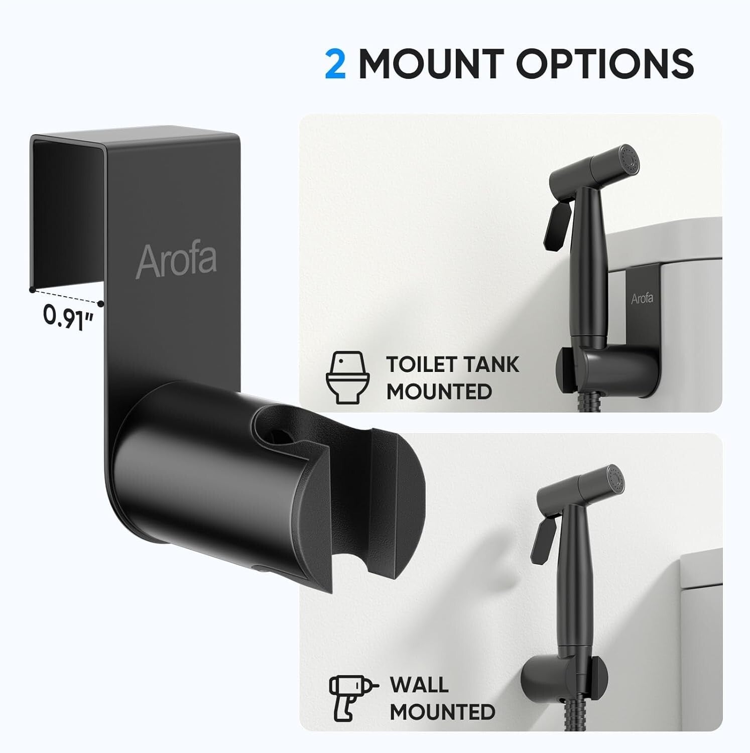 Matte Black Handheld Bidet Sprayer Set - Adjustable Pressure, 2 Pack Bundle