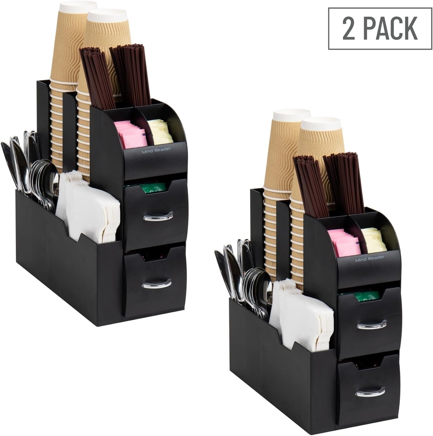 Efficient Countertop Organizer for Coffee & Condiments, Set of 2 - Non-Slip Base