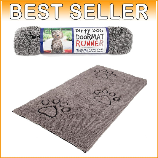 Versatile Dog Doormat 60''x30'' - Stylish Grey with Rapid Drying Ability