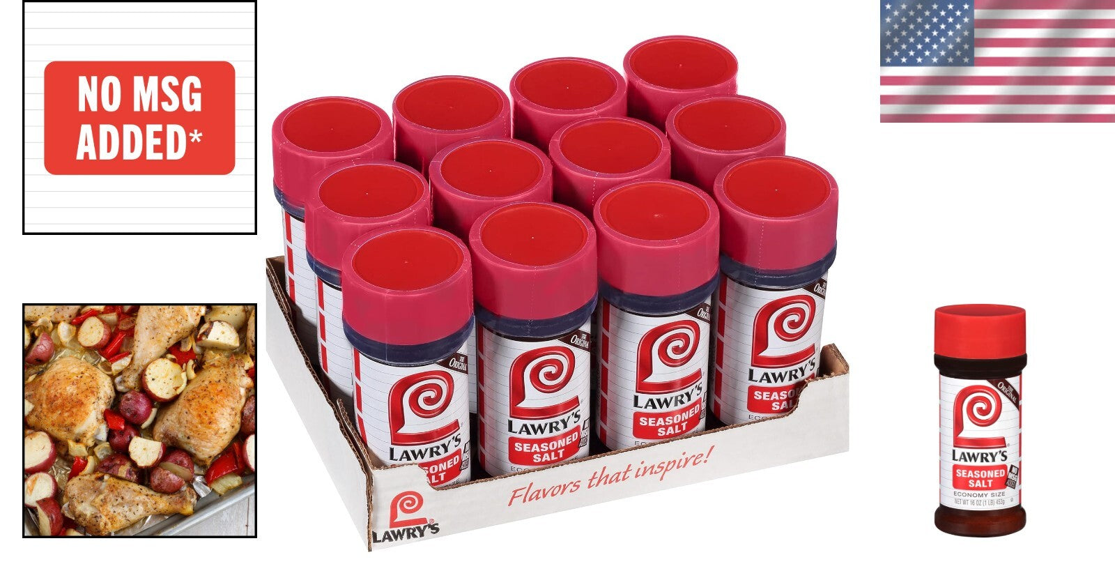 Bulk Seasoned Salt, 16 oz x 12 - Perfect for Elevating Beef, Pork & Veggies