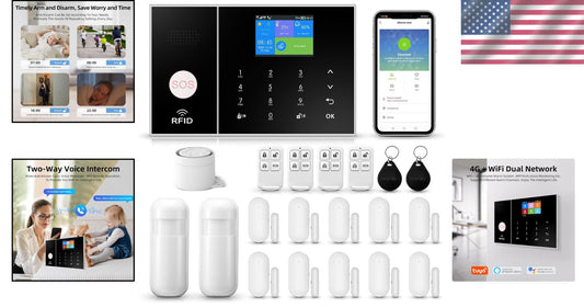 Ultimate Wireless Alarm System: 21-Piece Security Kit with TFT Display & Remote