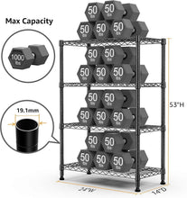 Load image into Gallery viewer, Durable 4-Tier Utility Shelving Unit with 1000 lbs Capacity for Home &amp; Office