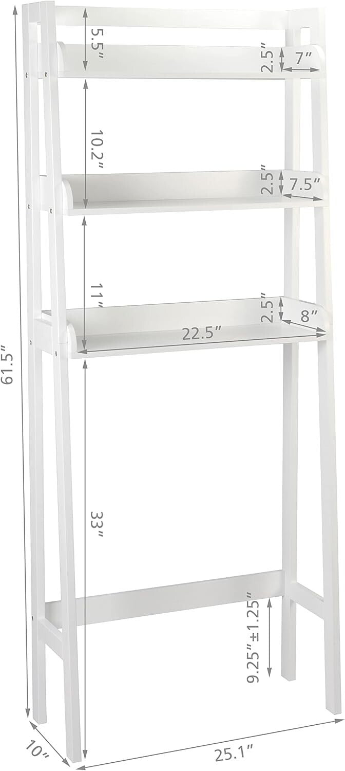 Durable 3-Tier Bathroom Organizer Above Toilet - Easy Assembly, 90lbs Capacity