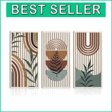 Load image into Gallery viewer, Large Mid Century Modern Bohemian Wood Wall Art - Geometric Design 16x32