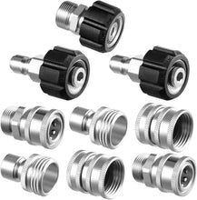 Load image into Gallery viewer, Premium 9-Piece Pressure Washer Adapter Set - Stainless Steel Quick Connect Kit