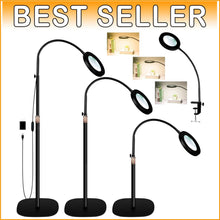 Load image into Gallery viewer, Adjustable 10X Magnifying Glass with Stepless Dimming LED for Seamless Crafting