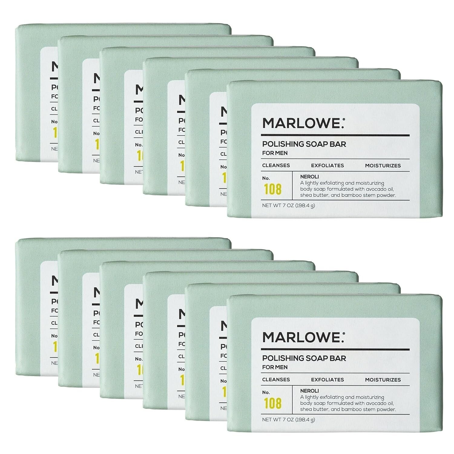 7oz Exfoliating & Cleansing Bar Soap for Men - 12 Pack with Natural Ingredients