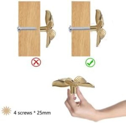 12PC Gold Flower Drawer Knobs - Elegant Kitchen Cabinet Pulls for Stylish Decor