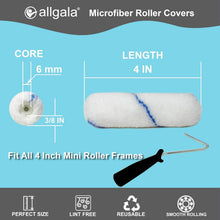 Load image into Gallery viewer, 144-Pack Mini Paint Roller Covers, 4-Inch Shedless Microfiber for Professionals
