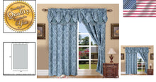 Load image into Gallery viewer, Light-Filtering Jacquard Curtain Panels in Blue, 54x84-Inch – 2-Piece Set