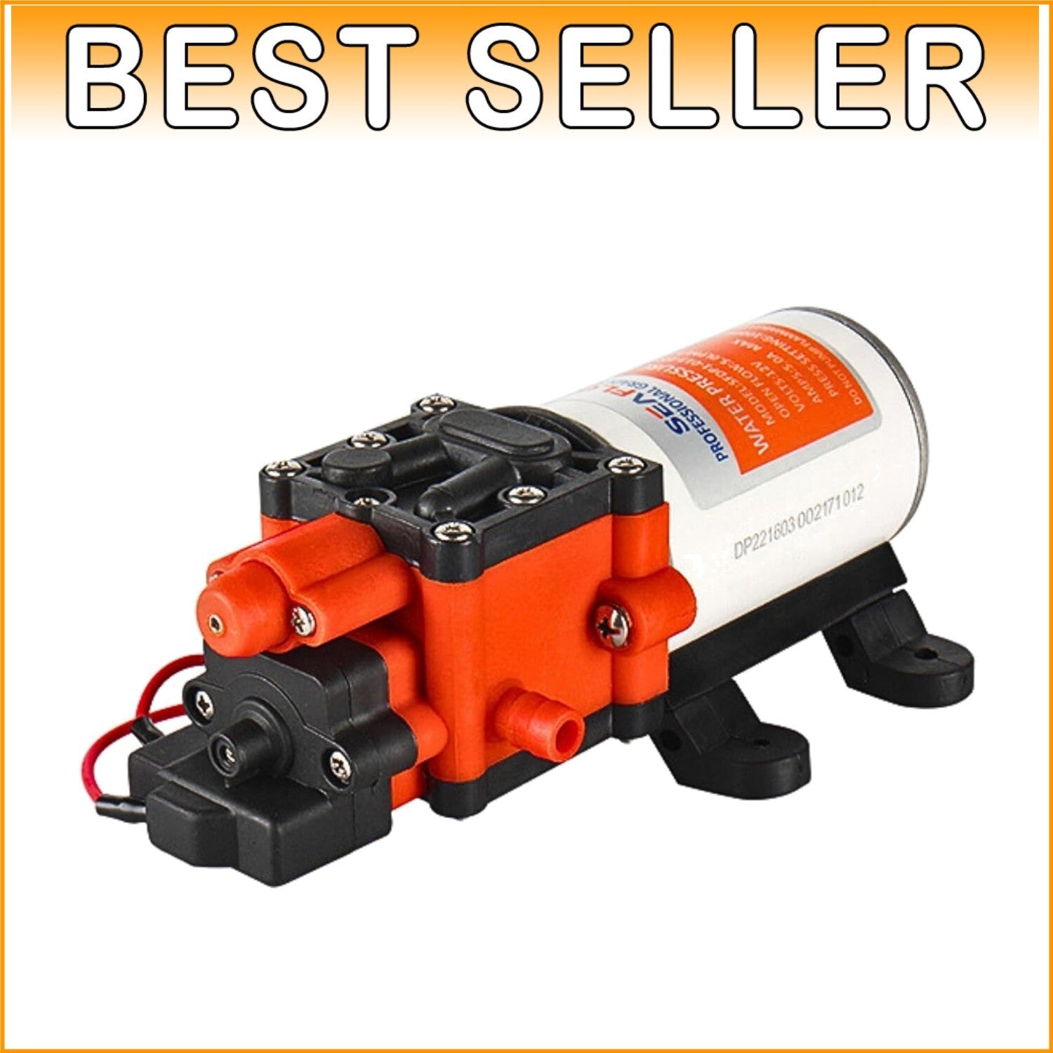 12V Diaphragm Water Pump - 1.3 GPM, 100 PSI for Marine & RV Applications