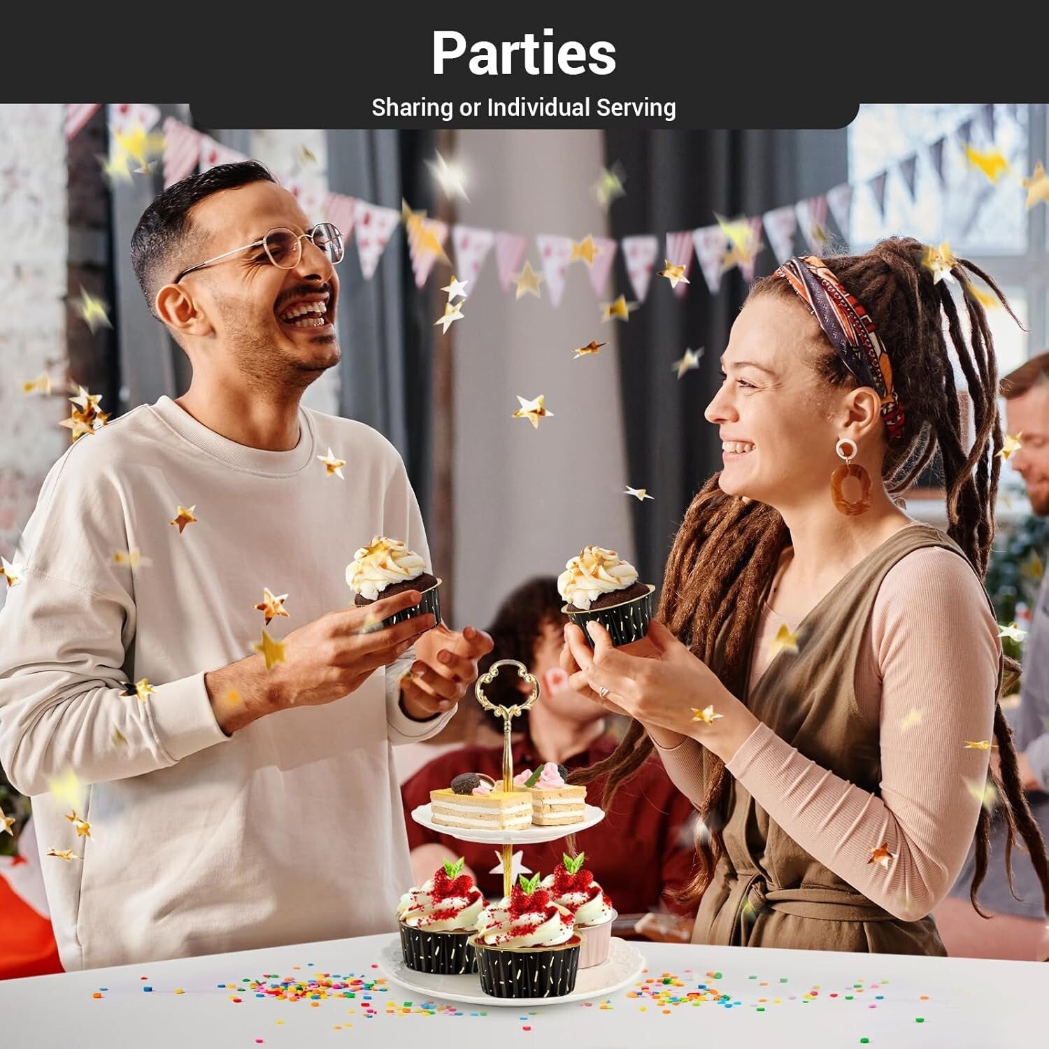 200pcs 5oz Disposable Ramekins - Reusable Aluminum Cupcake Baking Cups with Lids