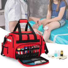 Load image into Gallery viewer, Lightweight Red Trauma Bag with Multiple Pockets - Perfect for EMT &amp; Outdoor Use