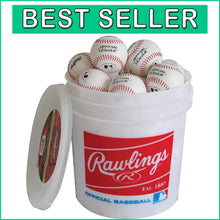Load image into Gallery viewer, Youth 8U Baseball Training Bundle - 24 Solid Baseballs in Easy Carry Bucket