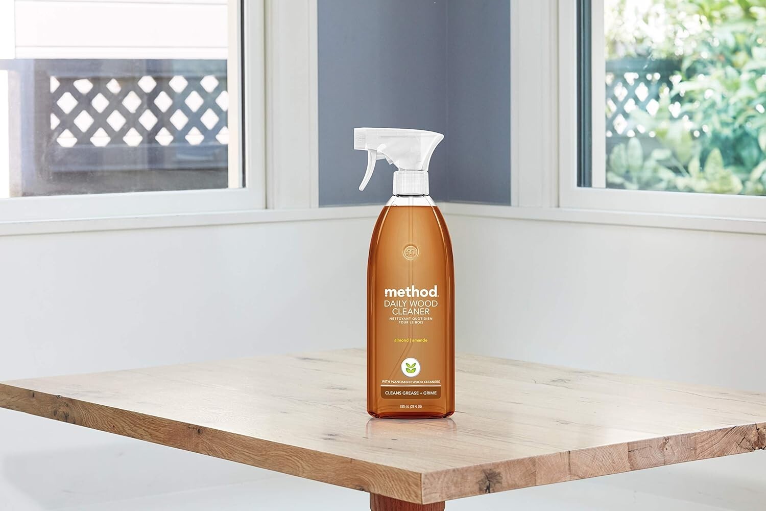 Eco-Friendly Daily Wood Cleaner with Almond Scent - 28 Oz Spray (Pack of 8)