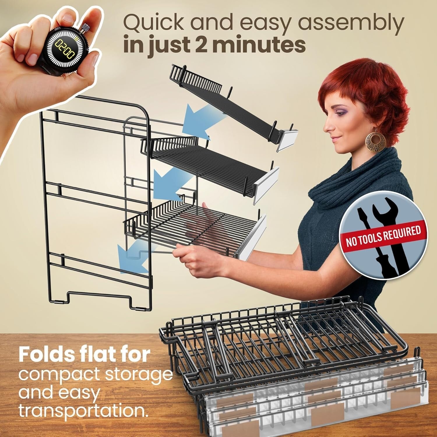 Versatile Black Metal Snack Rack with Clips - Perfect for Concession Stands